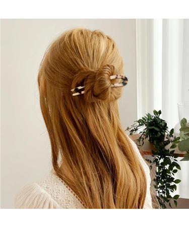 U-shaped Hairpin 3 Cellulose Acetate Acrylic Hairpin Pill Head Chinese Ancient Style Tortoise Shell U Shaped Simple Coiffure Elegant Cheongsam Matching Hair Accessories Hair Fork French (A) - Buy Online on SooperMarket.com