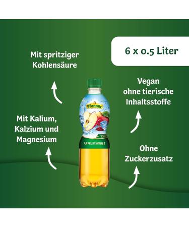 Pfanner Apple Spritzer (6 x 0.5L) - 55% Fruit Content No Added Sugar Carbonated Fruit Drink Bulk Pack - Buy Online on SooperMarket.com