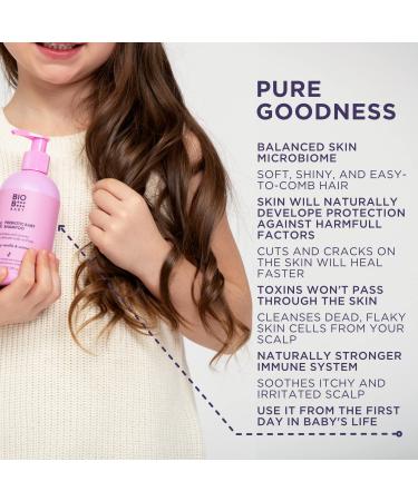 BioB Prebiotic Natural Baby Shampoo - 10oz | Gentle Cradle Cap Treatment for Newborns | Soothes Eczema, Seborrheic Dermatitis & Psoriasis | Tear-Free, Itchy Scalp Relief for Kids - Buy Online on SooperMarket.com