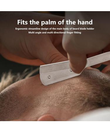 Stainless Steel Beard Blade Holder - Foldable Manual Razor Stand for Men | Durable Hairdresser Cutter Rack - Buy Online on SooperMarket.com