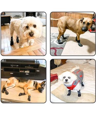 BINGPET Dog Socks - Outdoor Anti Slip Paw Protector for Hardwood Floors, Waterproof with Reflective Straps, Traction Control - Grey, Large - Buy Online on SooperMarket.com