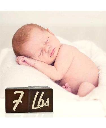 Solid Wood Baby Milestone Age Blocks - Gender Neutral Newborn Gifts & Keepsakes (3 Pcs, Brown) - Picture Props for Weekly, Monthly & Yearly Updates - Buy Online on SooperMarket.com