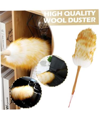 Lambswool Duster with Wooden Handle 21 Inch Anti-Static Duster Flexible Dusters for Cleaning Ceiling Fans Computer Screens Bookshelves Duster Lambswool Duster Dusters 54cm - Buy Online on SooperMarket.com
