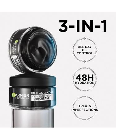 Garnier Pure Active AHA+BHA Charcoal Daily Mattifying Air Cream - Buy Online on SooperMarket.com