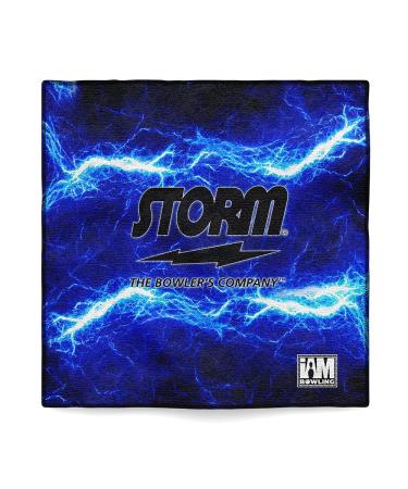 Logo Infusion - Dye-Sublimated Microfiber Bowling Towel - One Sided Print - Storm Blue Lightning Style DSMTSTBL