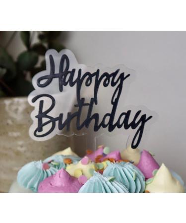Cake Topper (Happy Birthday Black) Happy Birthday cake topper Black - Buy Online on SooperMarket.com