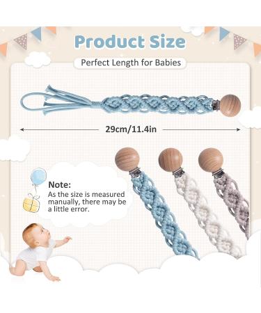 Symbolife Boho Pacifier Clip - Handmade Braided Cotton Holder Leash for Boys and Girls | Unisex Baby Shower & Birthday Gift - Buy Online on SooperMarket.com