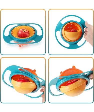 360 Degrees Gyro Bowl - Unspillable Toddler Snack Bowl, Dark Green - Buy Online on SooperMarket.com