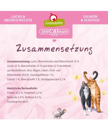 Granapet Delicatessen Salmon & Seafood Cat Food - Grain-Free Sugar-Free Wet Feed for Gourmets (6 x 200g) - Premium International Shipping - Buy Online on SooperMarket.com