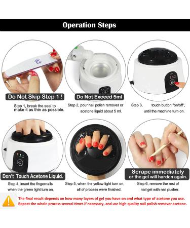 Upgraded Gel Nail Steamer & Polish Remover Machine with Cuticle Tools - Fast & Easy Removal - Buy Online on SooperMarket.com