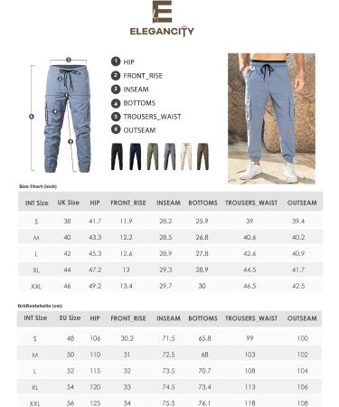 Elegancity Men's Cargo Trousers: Casual Jogger Work Pants with Drawstring, Regular Fit and Pockets (Sizes 38-46) - 32, Brown - Buy Online on SooperMarket.com