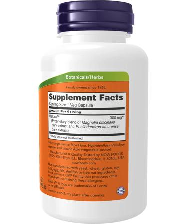 NOW Supplements Relora 300mg | Plant Extracts from Magnolia officinalis & Phellodendron amurense | 120 Veg Capsules - Buy Online on SooperMarket.com