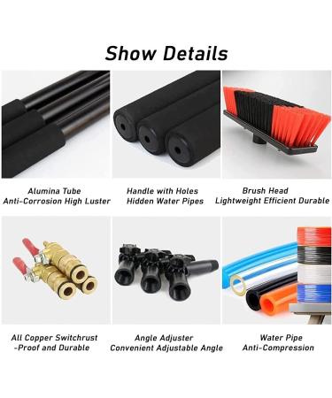 Water Fed Pole Outdoor Window Cleaner Water Fed Brush W/Squeegee Window Cleaning Solution with Extension Pole for Indoor/Outdoor Glass 35cm Brush Head 12M/39FT - Buy Online on SooperMarket.com