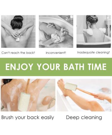 Natural Loofah Back Scrubber QpenguinBabies Loofah on a Stick with Natural Loofah Sponge Exfoliating Body Sponge Scrubber With Long Wooden Handle Back Brush For Men & Women in Bath Spa Shower 2 Pack - Buy Online on SooperMarket.com