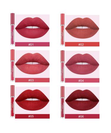 DNM 6 Colors Matte Lipstick Set | Waterproof Non-Stick Cup Lip Gloss | Durable Liquid Lipstick Set for Flawless Make-Up - Buy Online on SooperMarket.com