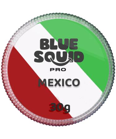 Blue Squid Pro Schminke Face Paint and Bodypaint - green white red divided (30g) face and bodypainty color for adults children carnival and SFX