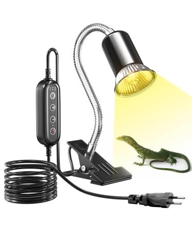 BRIGHARK Reptile aquarium heat lamp time-controlled temperature control turtle thermal lamp (maximum 200W) E27 heat lamp Terrarium AC220-240 turtle lamp for lizard without light bulb