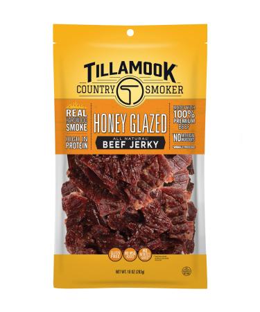 Tillamook Country Smoker Real Hardwood Smoked Beef Jerky Honey Glazed 10 Ounce