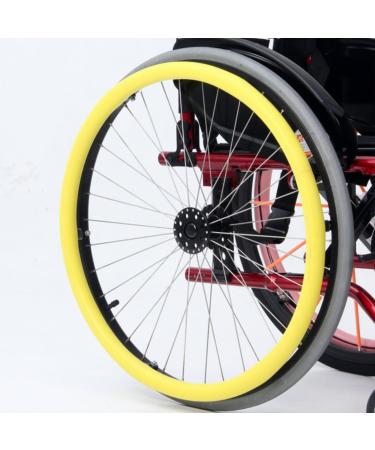 Wheelchair Wheel Covers 24-Inch Silicone Wheelchair Push Rim Covers Non-Slip Wear-Resistant Silicone Grip Covers for Improved Traction Hand Protection Easy Installation Universal Fit for 22/24-I 22-Inch Yellow