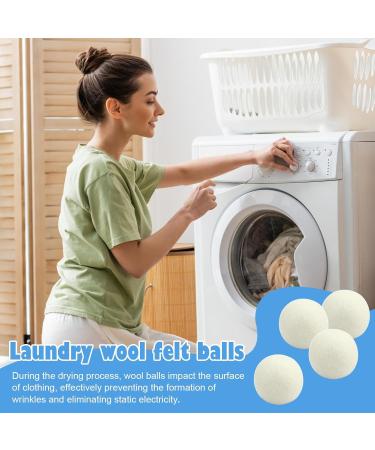 Shakven Laundry Wool Dryer Balls Round Fabric Softener Balls | Laundry Room Supplies Household Gadgets Natural Fabric Softener Balls Dry Cleaning Kit for Dryer - Buy Online on SooperMarket.com