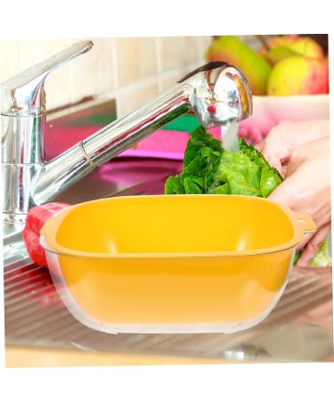 Alipis 1 Set Fruit Drain Basket Storage Shelf Plastic Laundry Baskets Kitchen Accessory Household Container 32X27CM Orange - Buy Online on SooperMarket.com