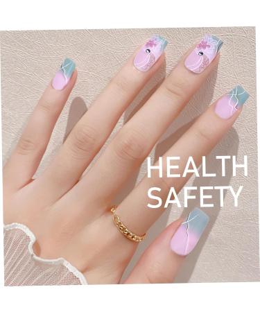 1 Set Acrylic Press On Nails Square Fake Nails with Glue Reusable Cute Press On Nails Gradient Flower Fake Nails with Designs Full Cover Medium Coffin Press On Nails for Women Girls Cute Press on NAI - Buy Online on SooperMarket.com
