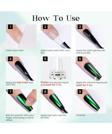 MIZHSE Chrome Magic Mirror Nail Gel 10ML - Liquid Powder for Nails, Mermaid Glitter & Iridescent Effect Metallic Chameleon Nail Polish MJY002 - Buy Online on SooperMarket.com