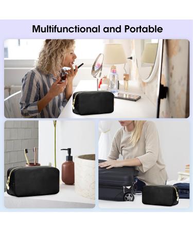Wandering Nature Small Makeup Bag | Eco Vegan Leather in Black | Slip-in Pockets | Ideal for Handbag, Purse, and Travel | Women's Cosmetic Pouch (Patent Pending) - Buy Online on SooperMarket.com