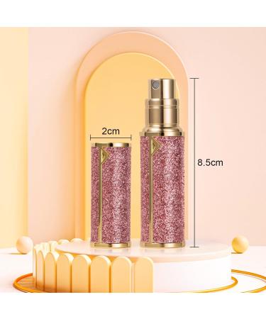 Gemice Perfume Travel Refillable Atomizer Luxury Glitter Bling Bottom Filling Perfumes Bottle Mini Fragrances Dispenser Portable Cologne Sprayer Pocket Size 5ml for Plane Trip Gift Sparkling Pink - Buy Online on SooperMarket.com