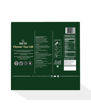 Blue Flower Tea Gift Set - 45 Assorted Tea Bags | Mother's Day Gift for Mom - 9 Flavors Flower Based Tea - Buy Online on SooperMarket.com