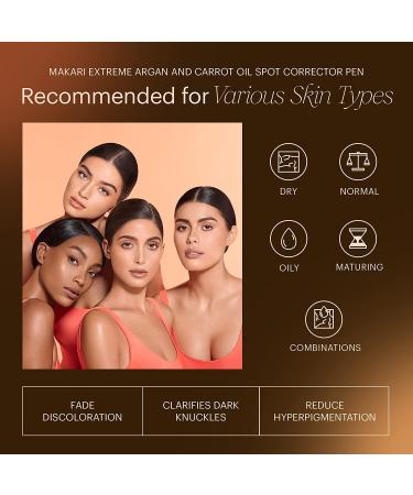 Makari Extreme Argan & Carrot Oil Spot Corrector Pen - Targeted Brightening Treatment for Dark Blemishes & Hyperpigmentation | Reduce Skin Discoloration with Organiclarine - Buy Online on SooperMarket.com
