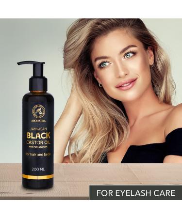 Jamaican Black Castor Oil 200ml - Natural Cold-Pressed Carrier Oil for Hair Eyelashes Eyebrows Beard & Nails - Ricinus Communis - Buy Online on SooperMarket.com