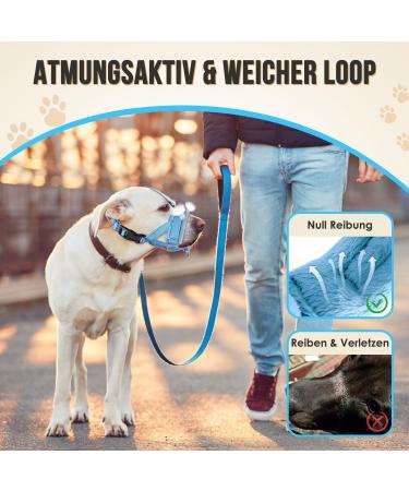 Adjustable Reflective Eyin Muzzle for Large Dogs - XL Blue | Comfortable Safe Prevent Biting & Barking Allows Panting & Drinking - Buy Online on SooperMarket.com