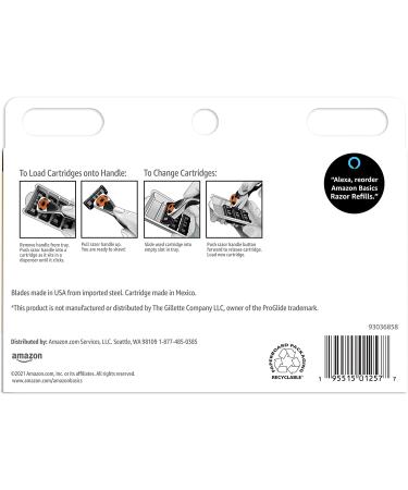 Amazon Basics 5-Blade Razor Refills for Men - 12 Cartridges with Dual Lubrication and Precision Trimmer - Buy Online on SooperMarket.com