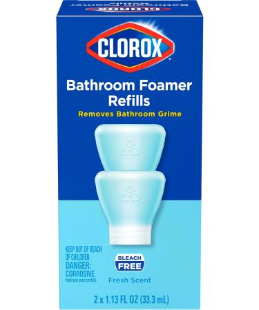 Clorox Bathroom Foamer Refill Cartridge - Fresh Scent 2-Pack for Reusable Spray Bottle | Eco-Friendly Household Essentials - Buy Online on SooperMarket.com