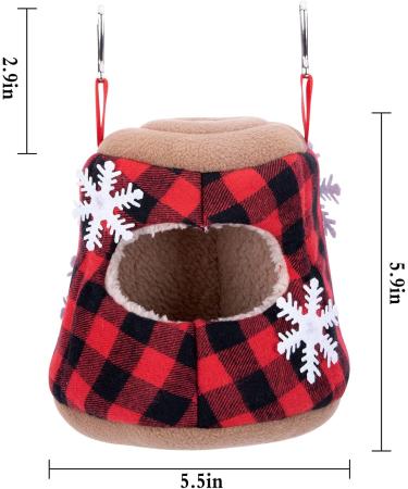 ZYP 2 Pack Winter Bird Nest & Snuggle Cave Hanging Hammock Cage - Cozy Hideaway Sleeping Bed for Parakeet, Cockatiel, Conure, Cockatoo, Macaw - Christmas Special - Buy Online on SooperMarket.com