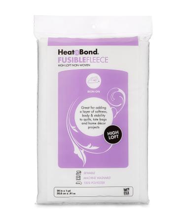 HeatnBond Fusible Fleece High Loft Iron-On Interfacing  20 Inches x 1 Yard  White