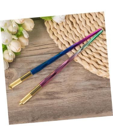 MUSISALY 2pcs Colorful Embroidery Pen Microblading Pen Liquid Eyebrow Pen Microblading Marker Pen Alloy - Buy Online on SooperMarket.com