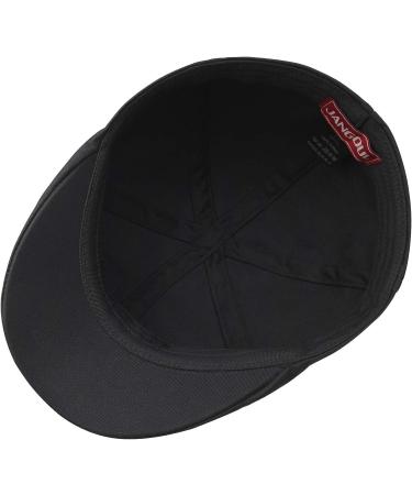 JANGOUL Men's Cotton Twill Flat Cap Black - Large-X-Large | Gatsby Newsboy Hunting Hat - Buy Online on SooperMarket.com