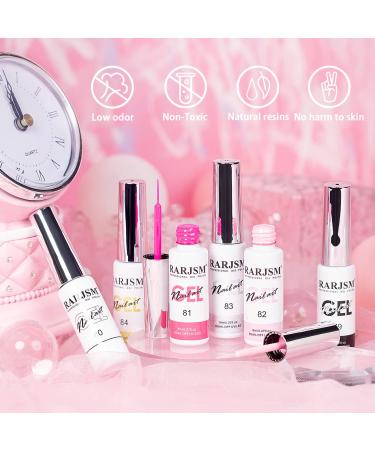 RARJSM Gel Liner Nail Art Polish Set - 6pcs Black White Pink Red Glitter Silver Gold 8ml - Soak off, Curing, Thin Brush - Home Salon DIY - Buy Online on SooperMarket.com