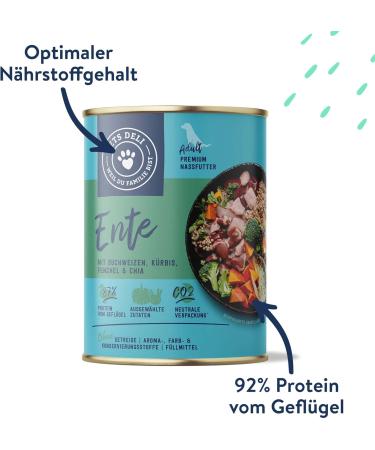 Pets Deli Wet Dog Food with Duck Pumpkin & Broccoli Gluten & Sugar-Free 6 x 400g Pack - Buy Online on SooperMarket.com