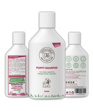 C&G Pets | Puppy Shampoo 500 ml | for smelly dogs with itchy sensitive skin | Medicated conditioner puppy safe | Effective for allergy prone dog skin | Healthy shiny coat