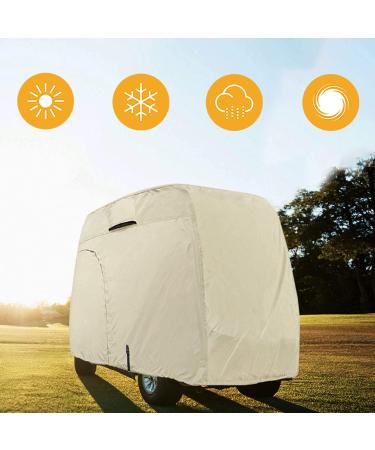Explore Land 600D Waterproof Golf Cart Cover - Universal Fit for 2 Passenger Golf Carts - Light Tan - Buy Online on SooperMarket.com