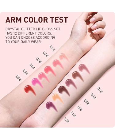 Ofanyia Crystal Lip Gloss Set - 12 Shimmering Colors | Long-Lasting Moisturizing Lip Tint for Kids, Teens, Women - Buy Online on SooperMarket.com