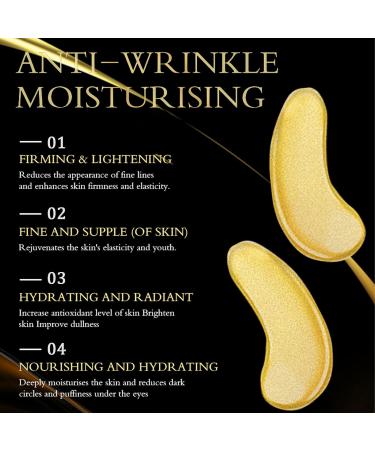 24k Gold Under Eye Patches - 30 Pcs Collagen Gel Eye Masks for Fine Lines & Dark Circles | Beauty & Personal Care - Buy Online on SooperMarket.com