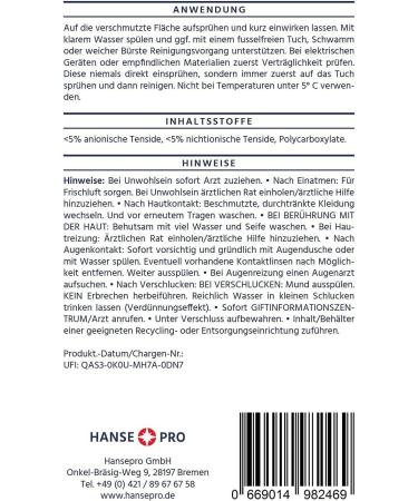 Hanse Pro Stainless Steel Cleaner - Ready to Use Fragrance-Free & Dye-Free Strip-Free Cleaning for Kitchen & Grill (4 x 500 ml) - Buy Online on SooperMarket.com