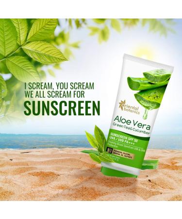 Buy Oriental Botanics Aloe Vera Green Tea Cucumber Sunscreen SPF 50 - 100ml | UVA/UVB Protection | International Shipping Available - Buy Online on SooperMarket.com