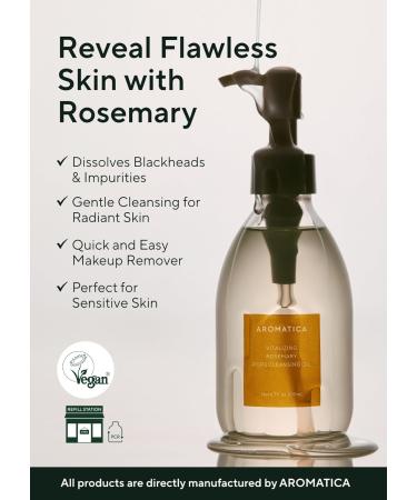 Buy AROMATICA Vitalizing Rosemary Pore Cleansing Oil 200ml - Double Cleanser & Makeup Remover for Gentle Sebum Control | International Shipping Available - Buy Online on SooperMarket.com