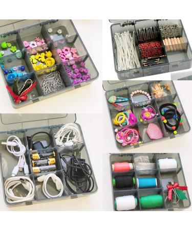 9 Grids Plastic Organizer Box with Dividers - Ideal for Jewelry, Crafts, Small Parts - 1 Pack - Buy Online on SooperMarket.com