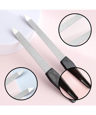 Professional 8-Piece Metal Nail File Set with Leather Covers - Coarse and Fine Double-Sided Tools for Manicure and Pedicure - Ideal for Thick Natural Nails - 15 PCS - Buy Online on SooperMarket.com